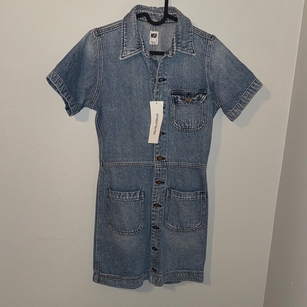 NSF Women’s Denim Button-Up Dress PTP 17”